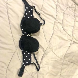 Black lace and polka dot push up bra never worn